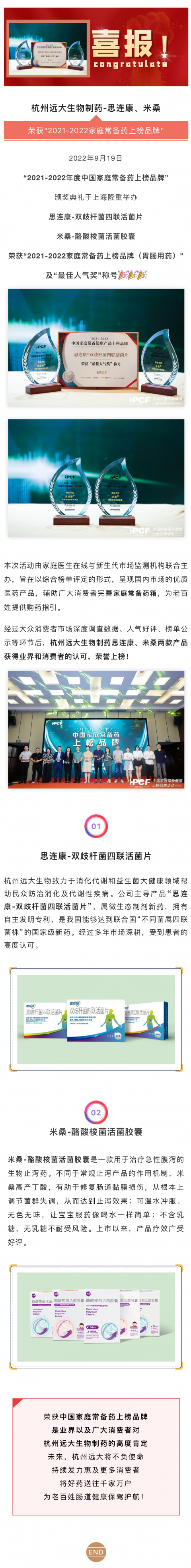 2022中國(guó)家庭常備藥榜單揭曉 思連康、米桑獲獎(jiǎng)！